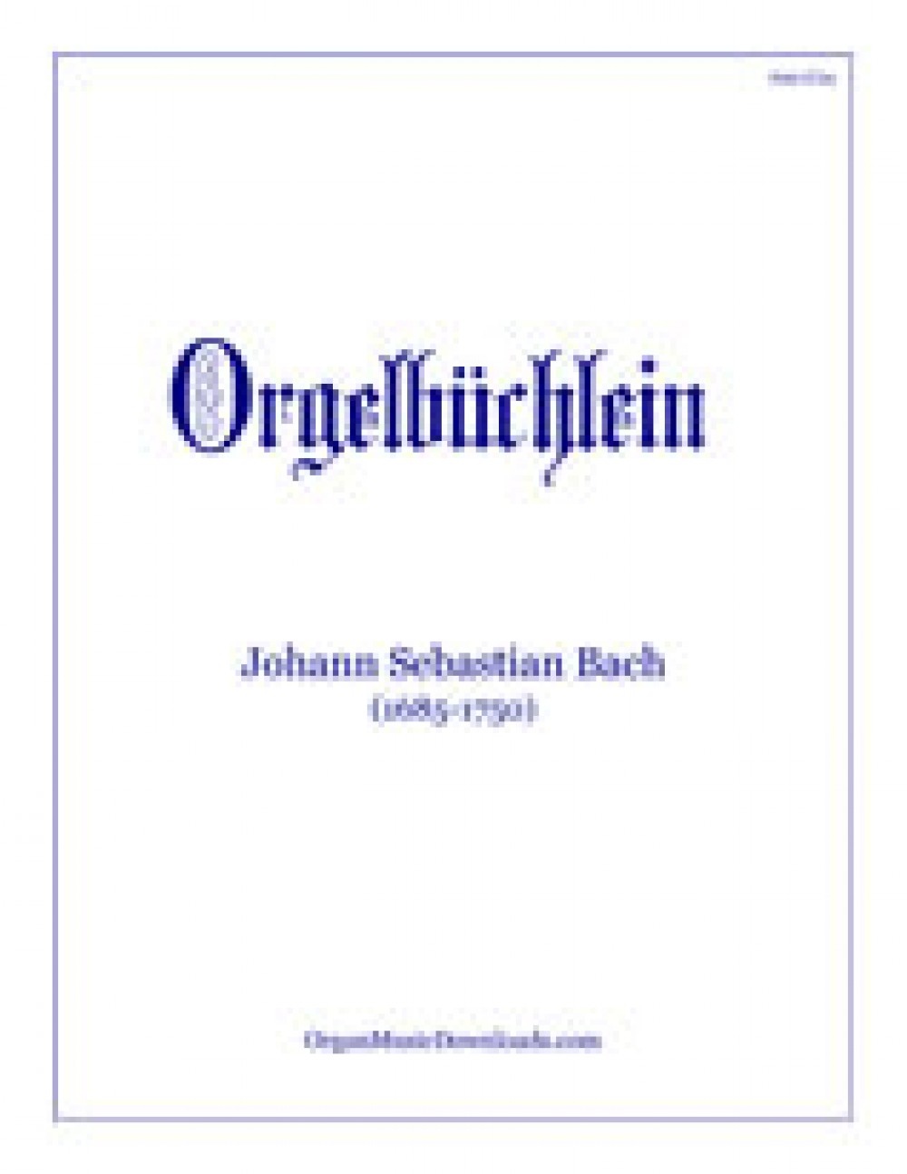 Bach Johann Sebastian Orgelb 252 Chlein 700 C01